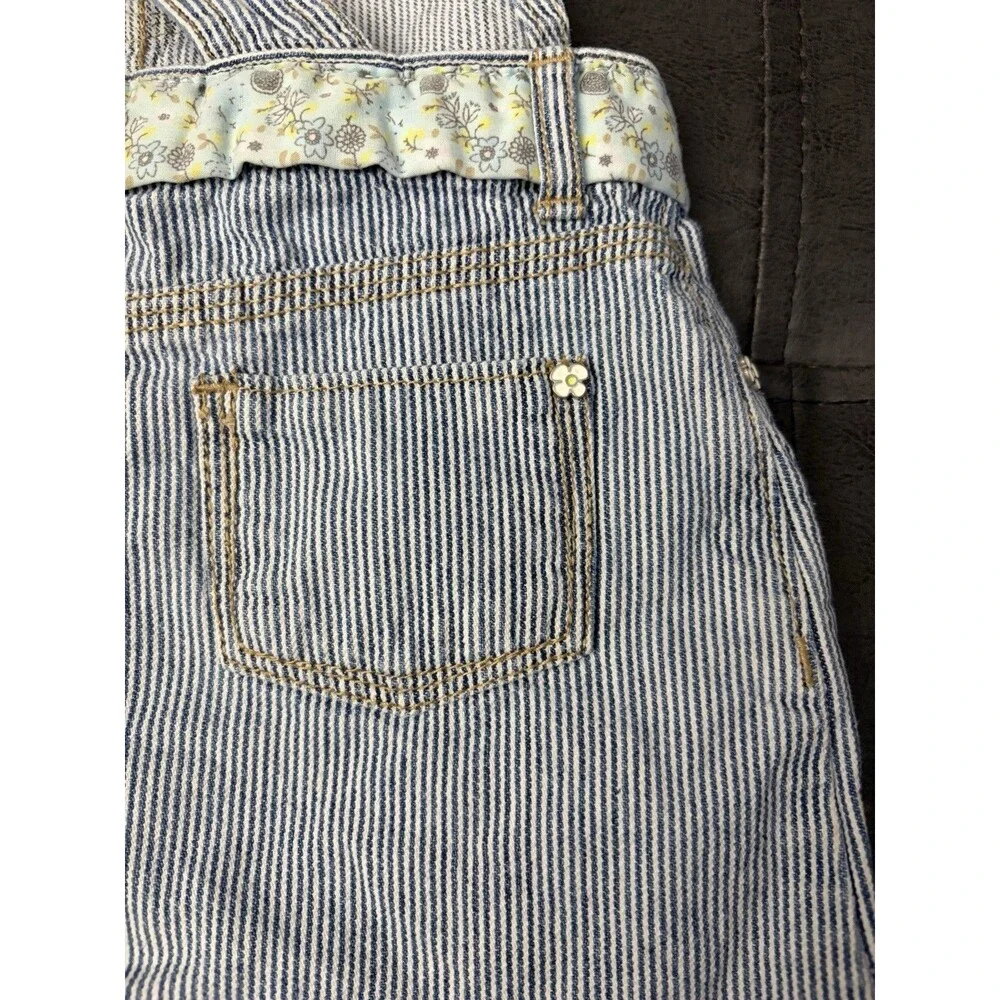Y2k OshKosh Girls 2T Striped Denim Overall Dress